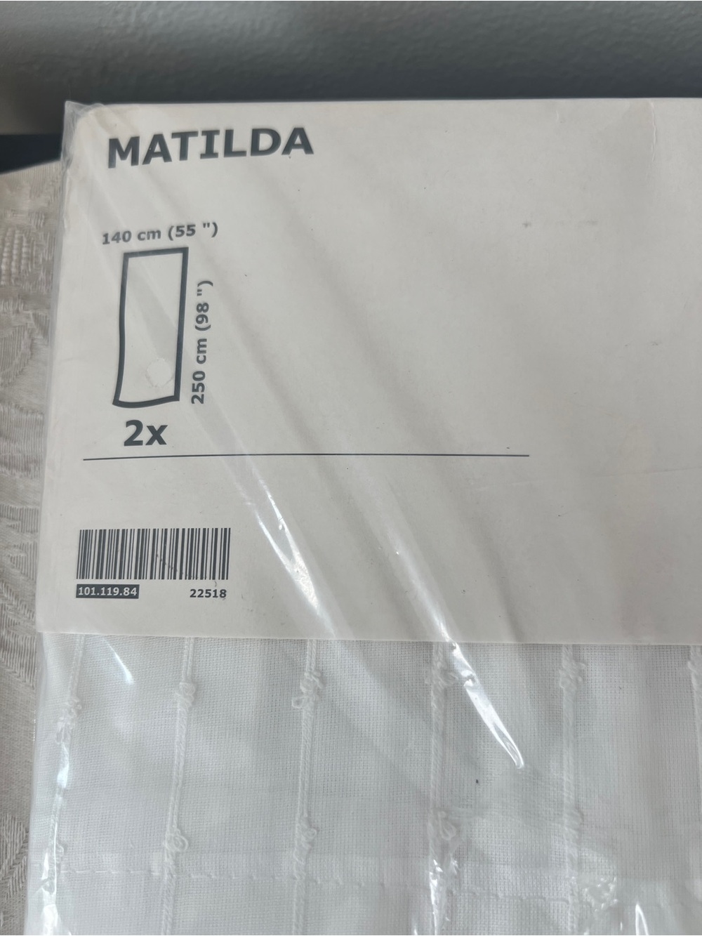 MATILDA Sheer Panel Curtains in White - Set of 2 - Picture 2 of 5